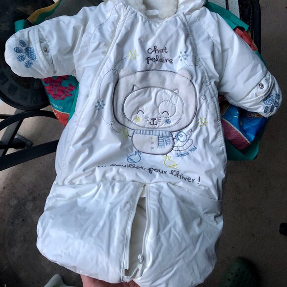 Souris Mini Baby Winter Bunting Bag 3-6M – Polar Cat Snowsuit, Warm Sleeping Bag - Picture 2 of 8